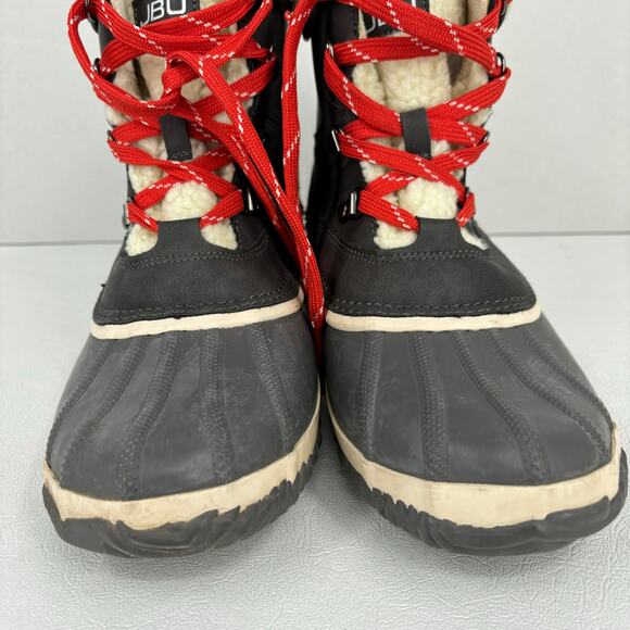 JBU Jambu Lizzy Duck Boot Size 10 Gray Waterproof Rubber Leather Faux Fur Lined - Picture 6 of 11